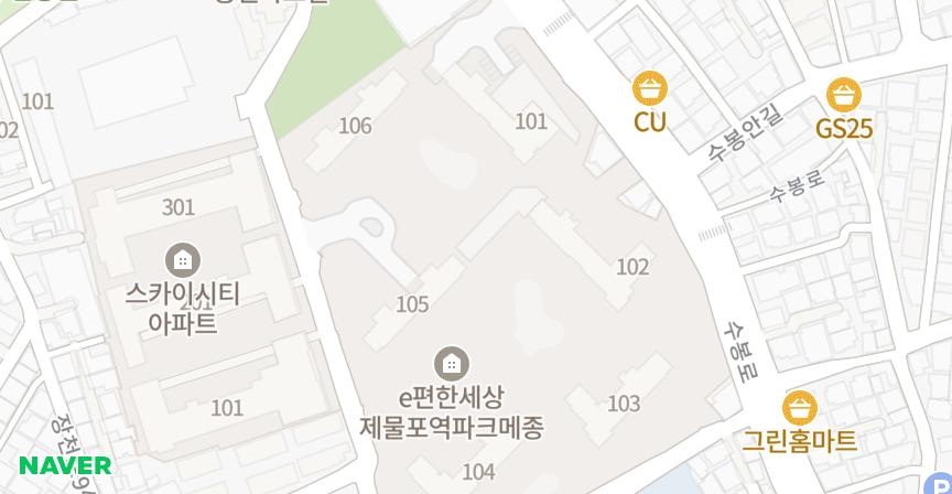 e편한세상제물포역파크메종 위치 지도