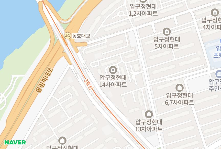 서울특별시 강남구 압구정동 압구정현대14차 위치·실거래 시세 지도