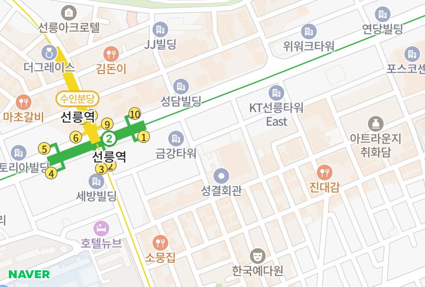 서울특별시 강남구 대치동 선릉역대우아이빌5차 위치·실거래 시세 지도