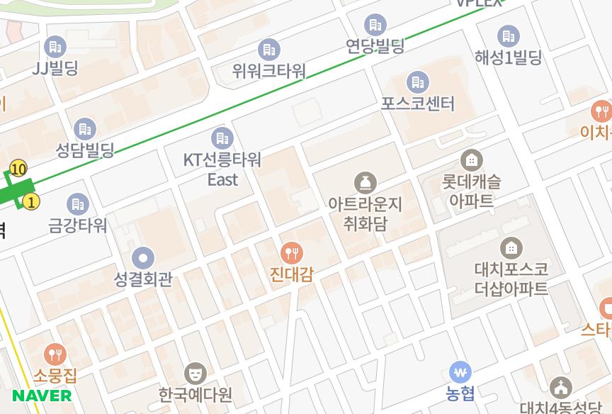 서울특별시 강남구 대치동 대치동우정에쉐르1차 위치·실거래 시세 지도