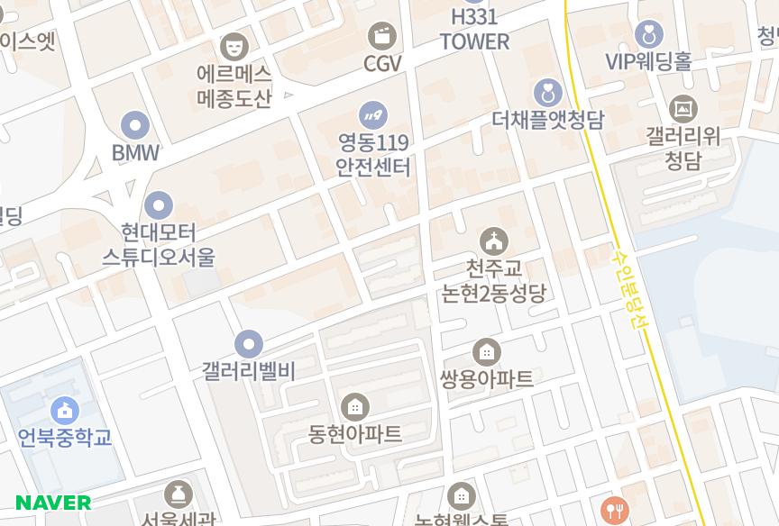 서울특별시 강남구 논현동 논현한진로즈힐 위치·실거래 시세 지도