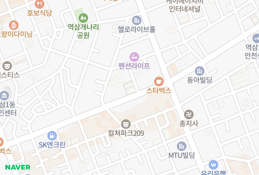 서울특별시 강남구 역삼동 역삼브라운스톤 위치·실거래 시세 지도