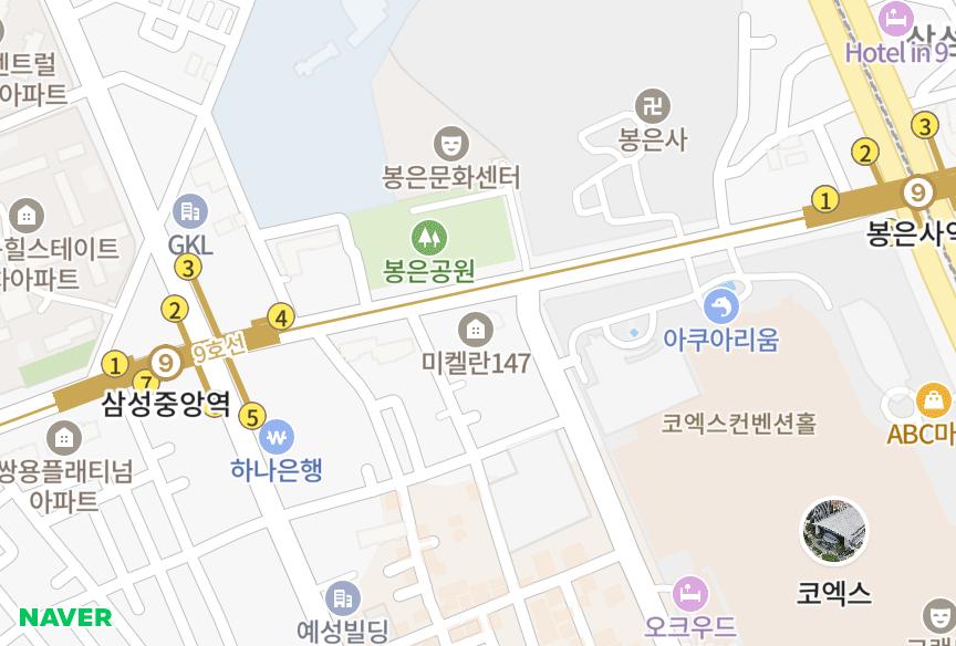 서울특별시 강남구 삼성동 미켈란147차 위치·실거래 시세 지도
