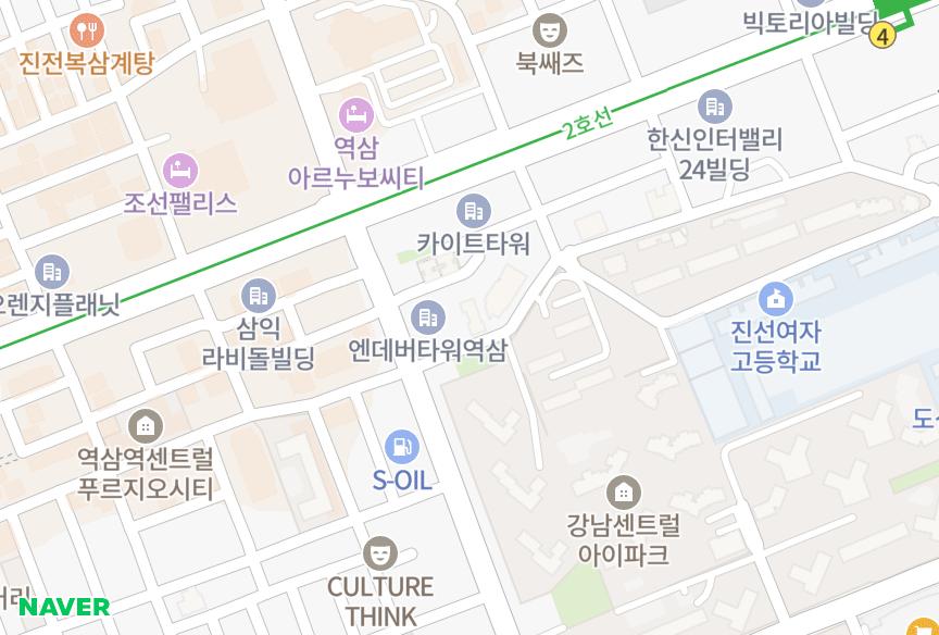 서울특별시 강남구 역삼동 진넥스빌2차 위치·실거래 시세 지도