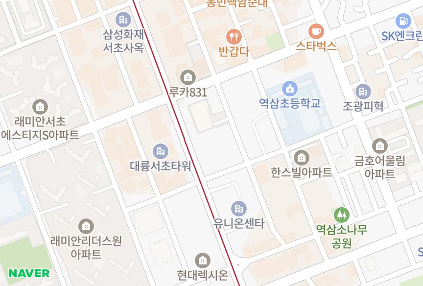 서울특별시 강남구 역삼동 역삼디오슈페리움 위치·실거래 시세 지도