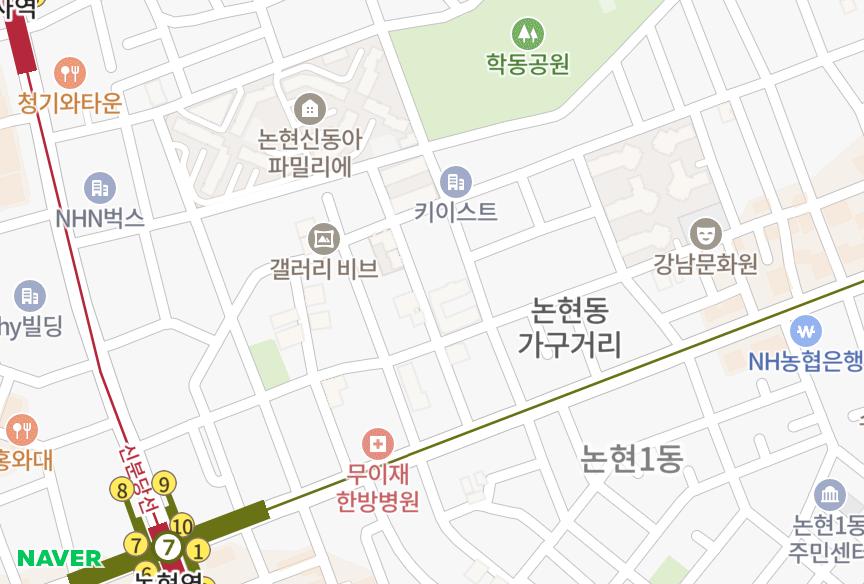 서울특별시 강남구 논현동 논현브라운스톤로얄스위트 위치·실거래 시세 지도