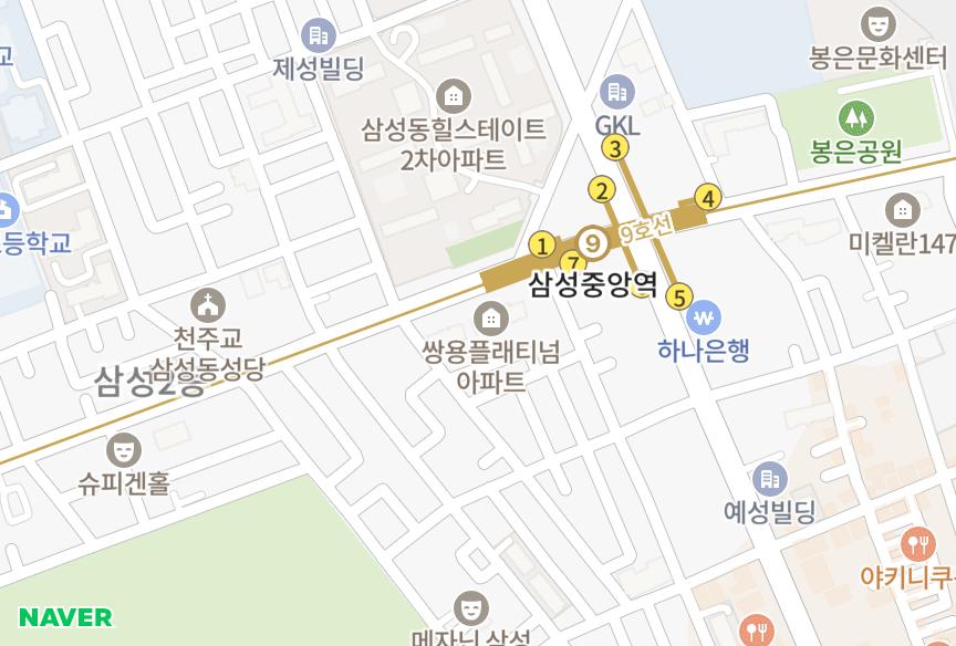 서울특별시 강남구 삼성동 쌍용플래티넘 위치·실거래 시세 지도