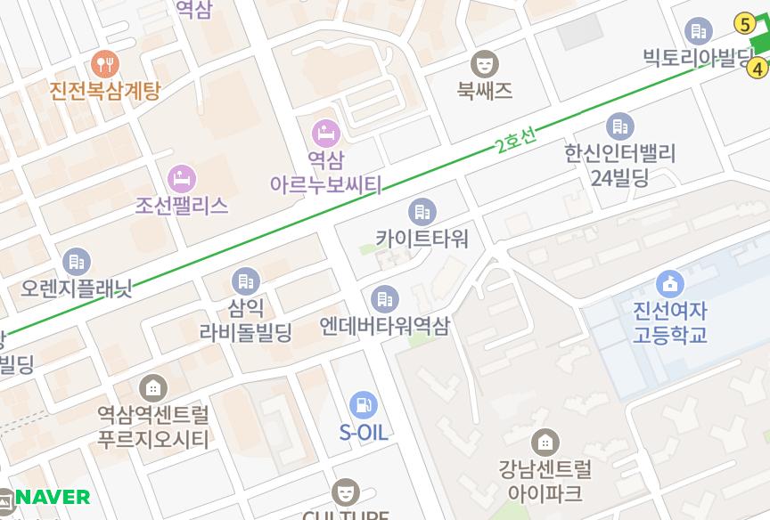 서울특별시 강남구 역삼동 우림루미아트2차 위치·실거래 시세 지도