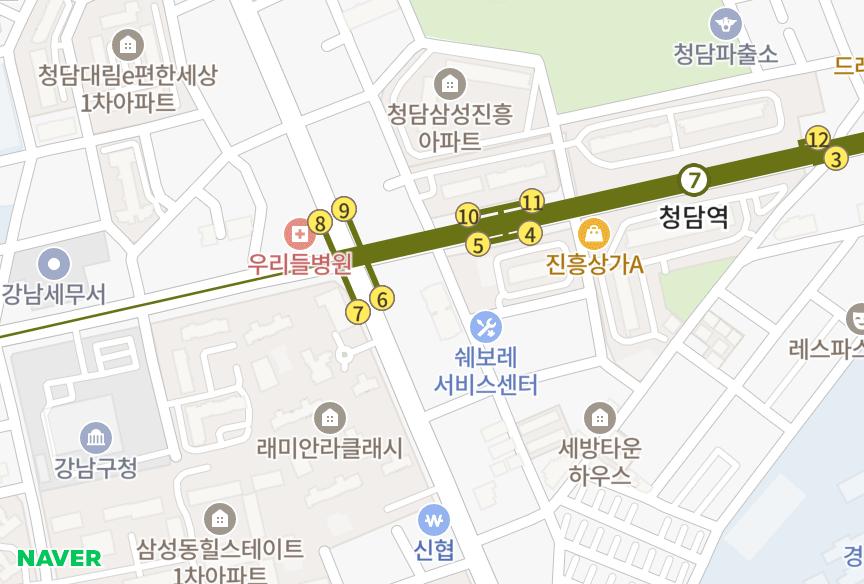 서울특별시 강남구 삼성동 삼성리치빌1차 위치·실거래 시세 지도