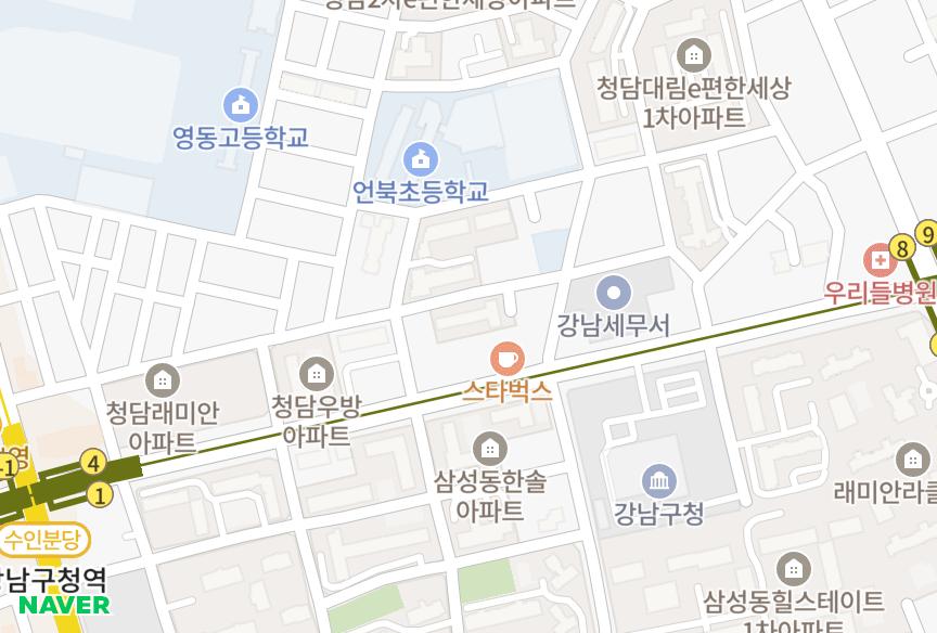 서울특별시 강남구 청담동 청담3차이-편한세상 위치·실거래 시세 지도