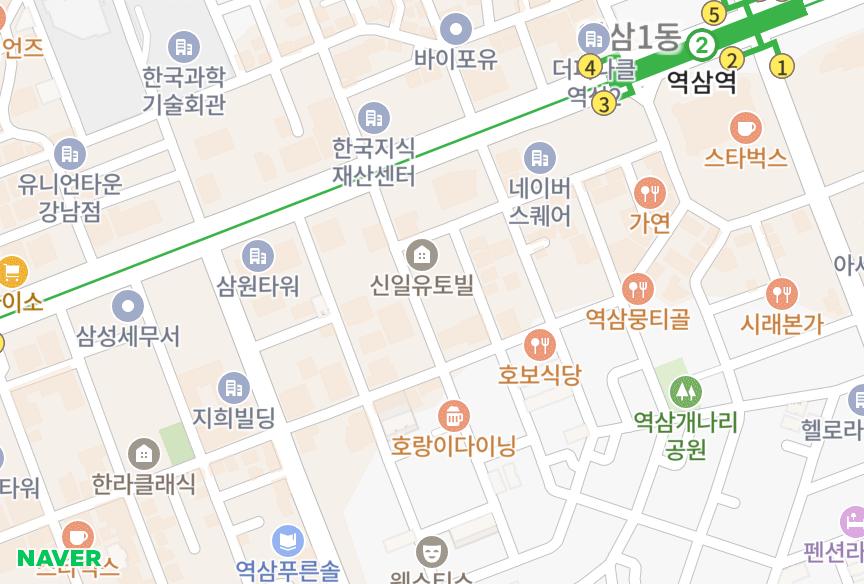 서울특별시 강남구 역삼동 이스턴오피스텔 위치·실거래 시세 지도
