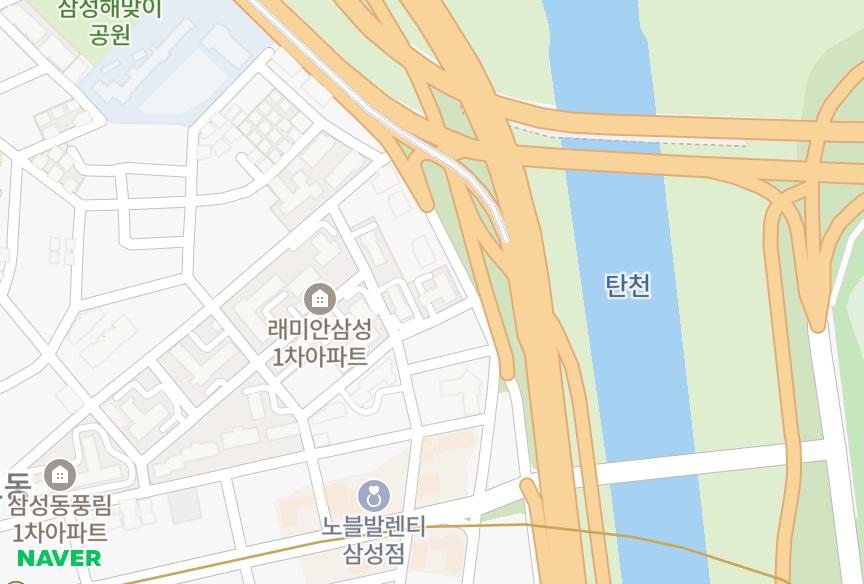 서울특별시 강남구 삼성동 강변삼부 위치·실거래 시세 지도