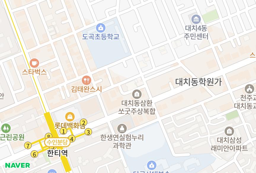 서울특별시 강남구 대치동 동민맥스빌아파트(A동) 위치·실거래 시세 지도