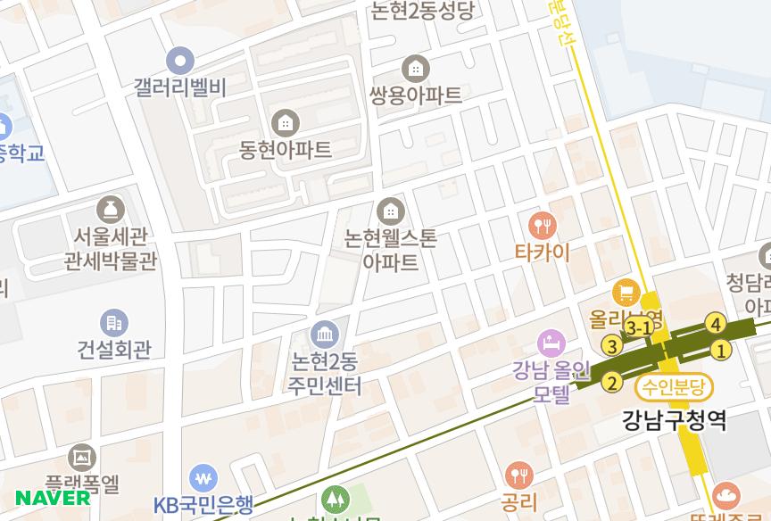 서울특별시 강남구 논현동 제이빌 위치·실거래 시세 지도
