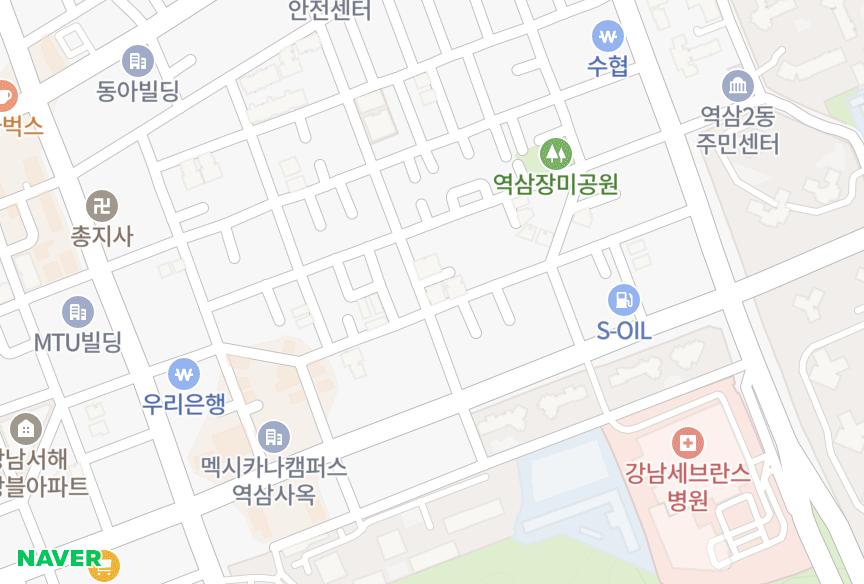 서울특별시 강남구 역삼동 공간쉐르빌 위치·실거래 시세 지도