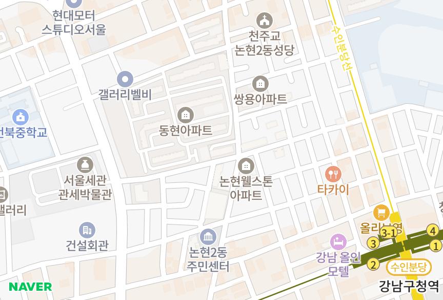 서울특별시 강남구 논현동 논현한가람빌라트 위치·실거래 시세 지도