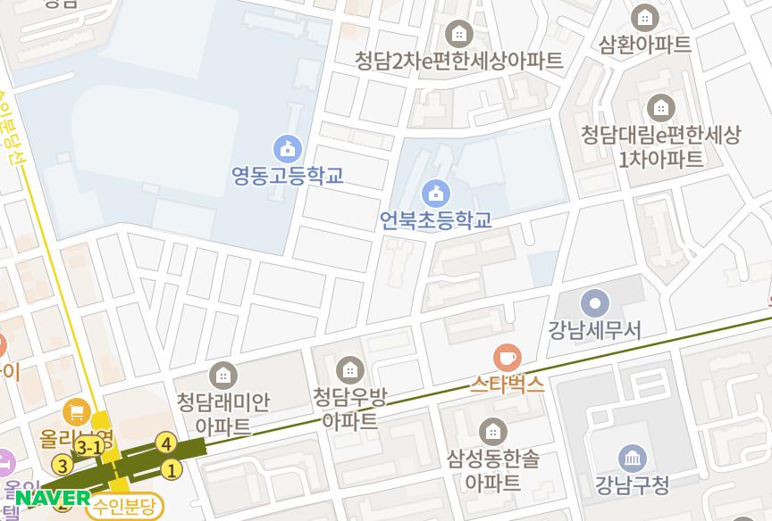 서울특별시 강남구 청담동 청담영풍마드레빌 위치·실거래 시세 지도