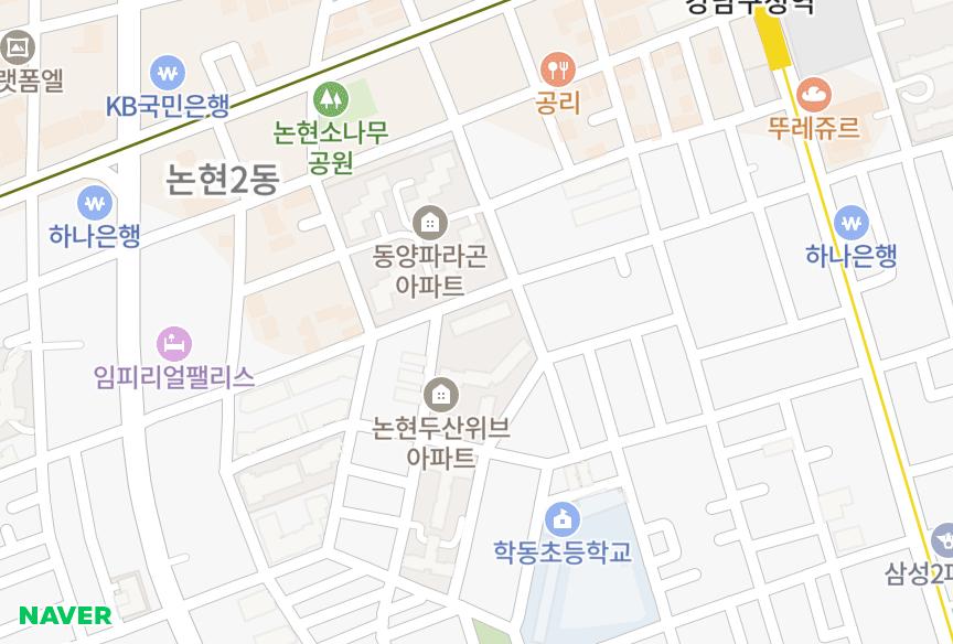 서울특별시 강남구 논현동 논현라폴리움 위치·실거래 시세 지도