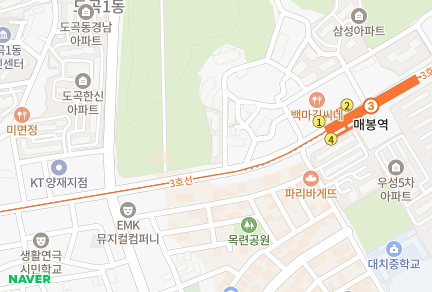 서울특별시 강남구 도곡동 도곡지웰카운티101동 위치·실거래 시세 지도