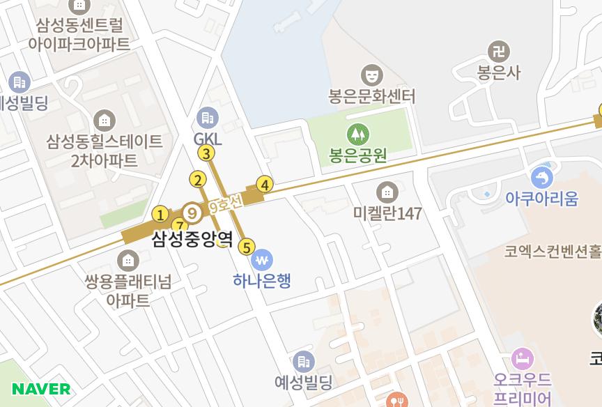 서울특별시 강남구 삼성동 삼성포스코더샵 위치·실거래 시세 지도