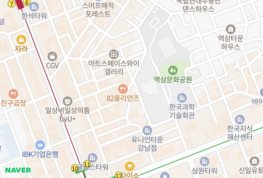 서울특별시 강남구 역삼동 풍림지오빌 위치·실거래 시세 지도