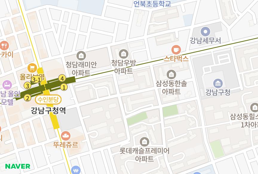 서울특별시 강남구 삼성동 우정에쉐르 위치·실거래 시세 지도