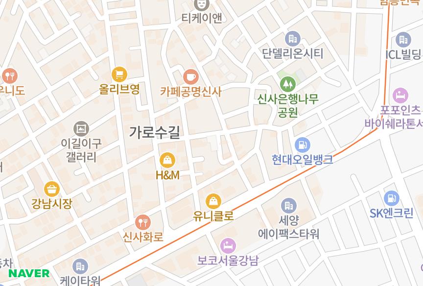 서울특별시 강남구 신사동 대성 위치·실거래 시세 지도