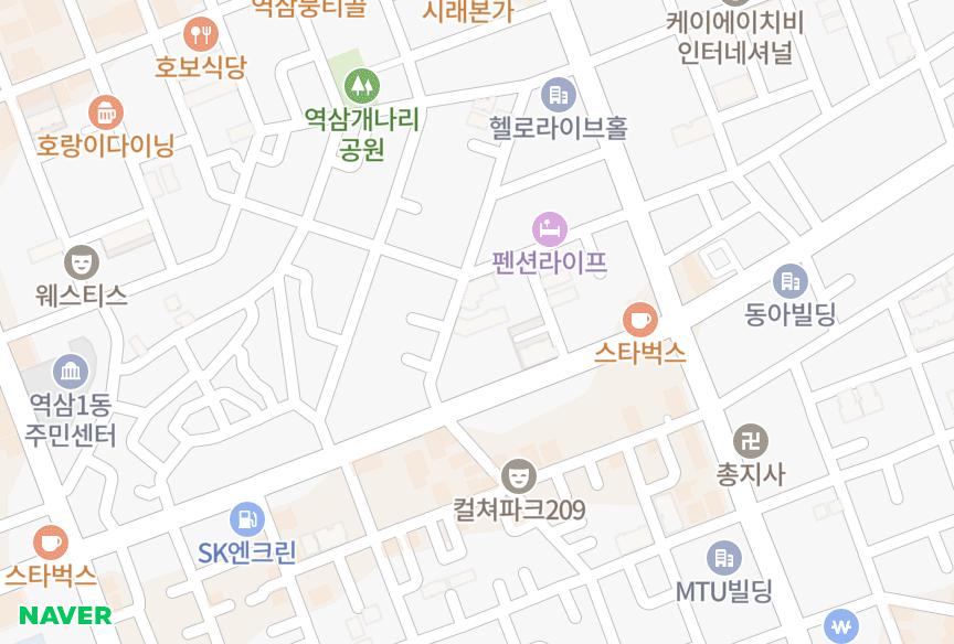 서울특별시 강남구 역삼동 조이너스 위치·실거래 시세 지도