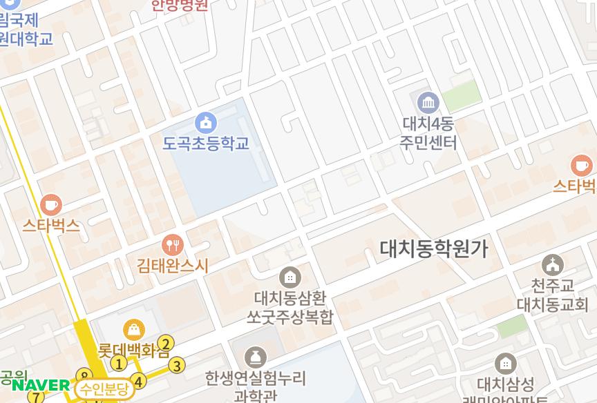서울특별시 강남구 대치동 청원 위치·실거래 시세 지도