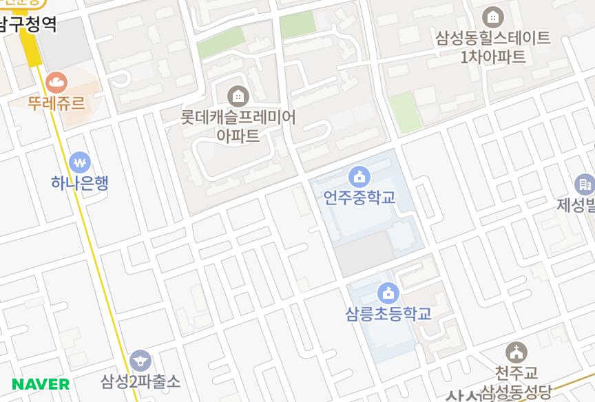 서울특별시 강남구 삼성동 삼성벨라스 위치·실거래 시세 지도