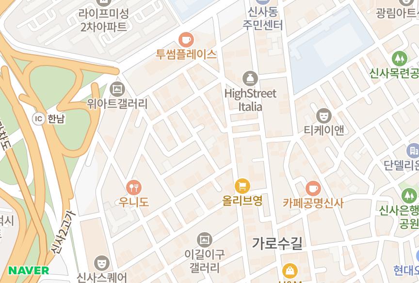 서울특별시 강남구 신사동 RudenHouse 위치·실거래 시세 지도