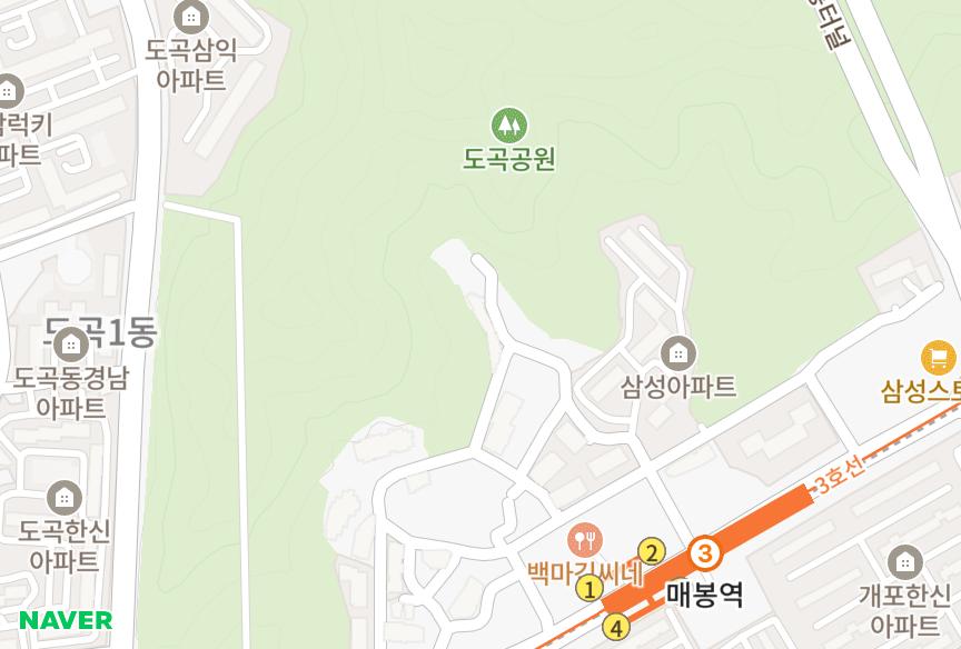 서울특별시 강남구 도곡동 그랜빌캐슬 위치·실거래 시세 지도