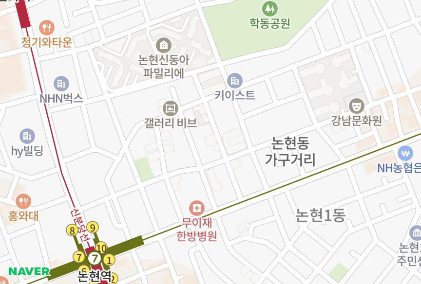 서울특별시 강남구 논현동 은탑리더스카운티 위치·실거래 시세 지도