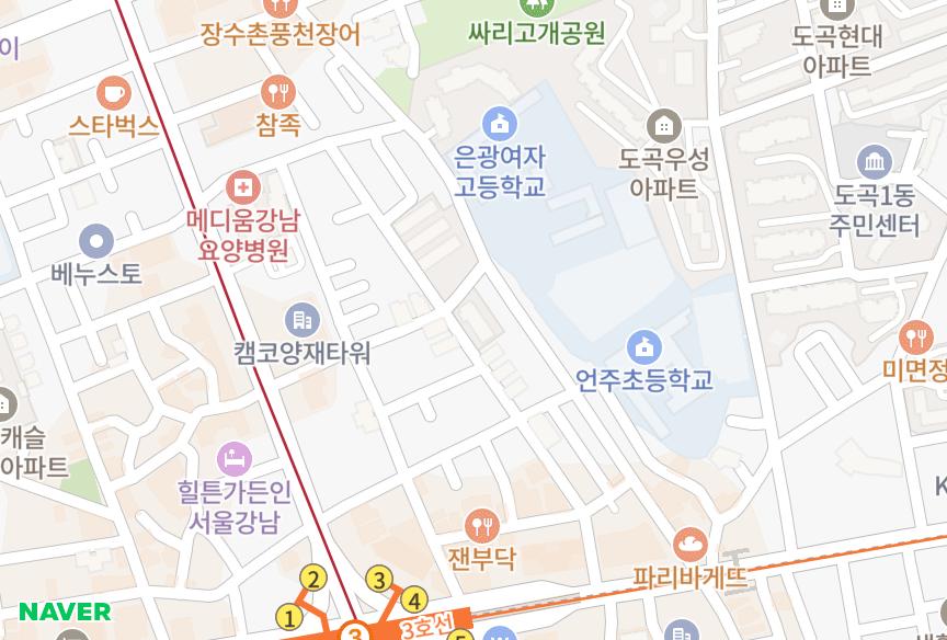 서울특별시 강남구 도곡동 조이너스도곡 위치·실거래 시세 지도