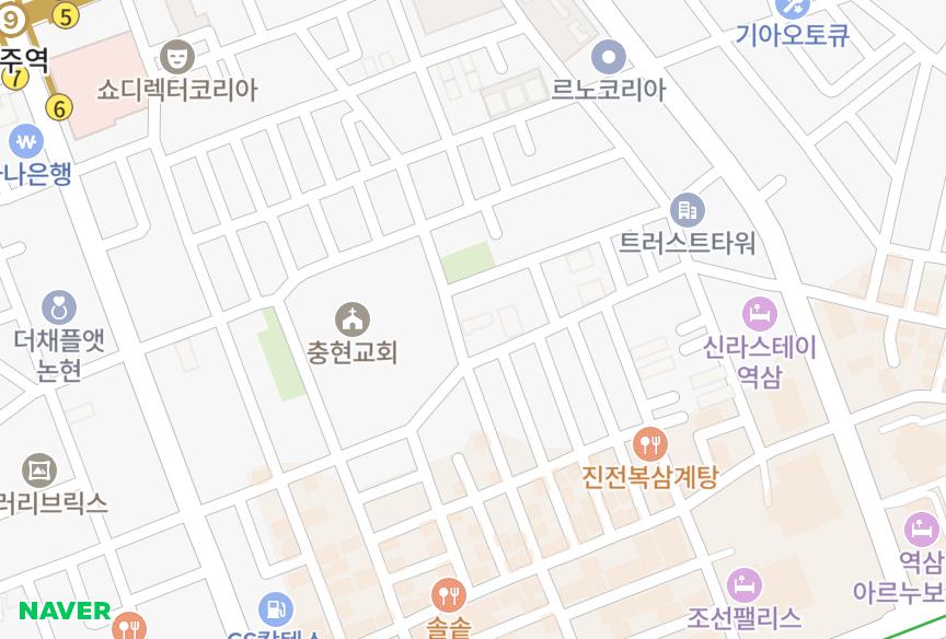 서울특별시 강남구 역삼동 역삼예명 위치·실거래 시세 지도