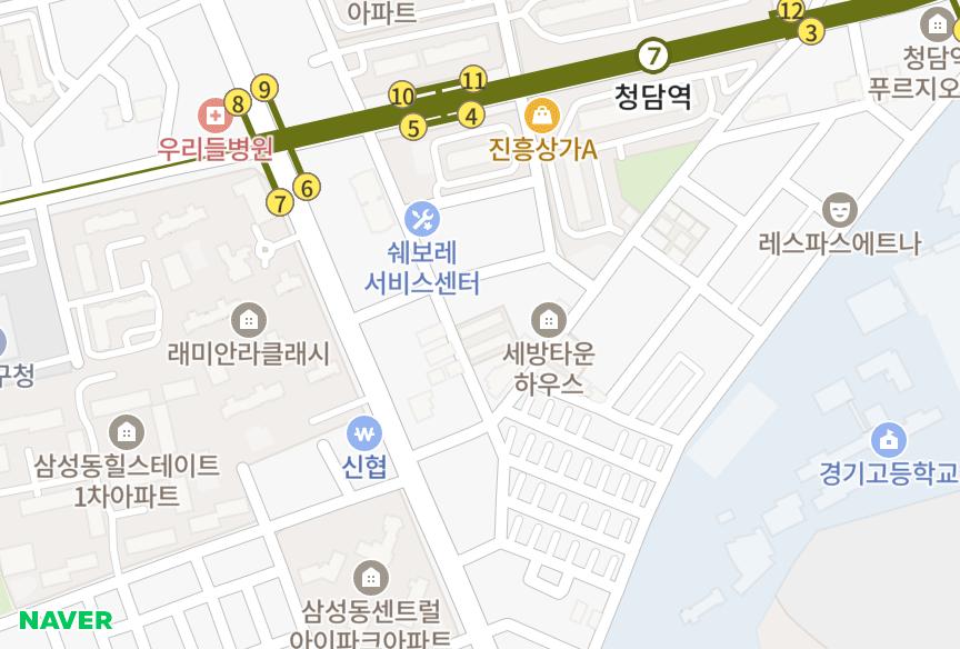 서울특별시 강남구 삼성동 블루밍하우스 위치·실거래 시세 지도