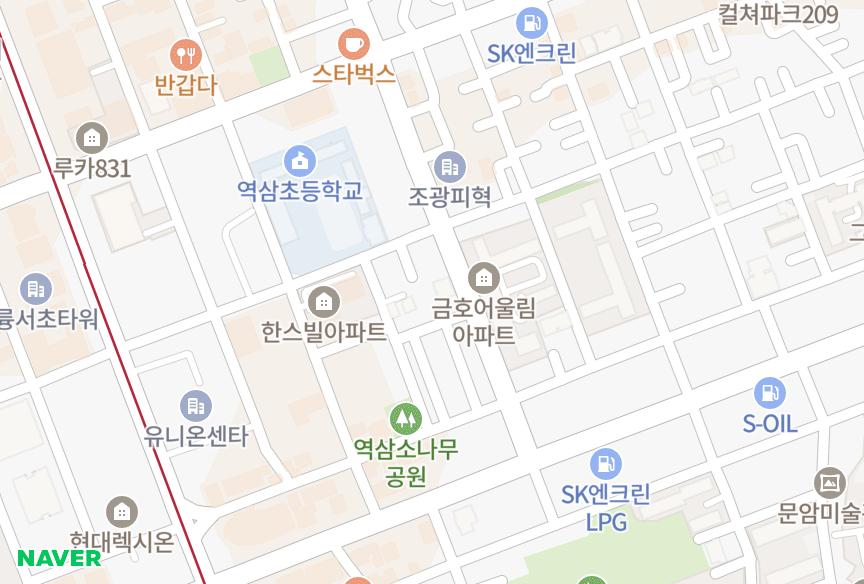 서울특별시 강남구 역삼동 역삼카이스 위치·실거래 시세 지도
