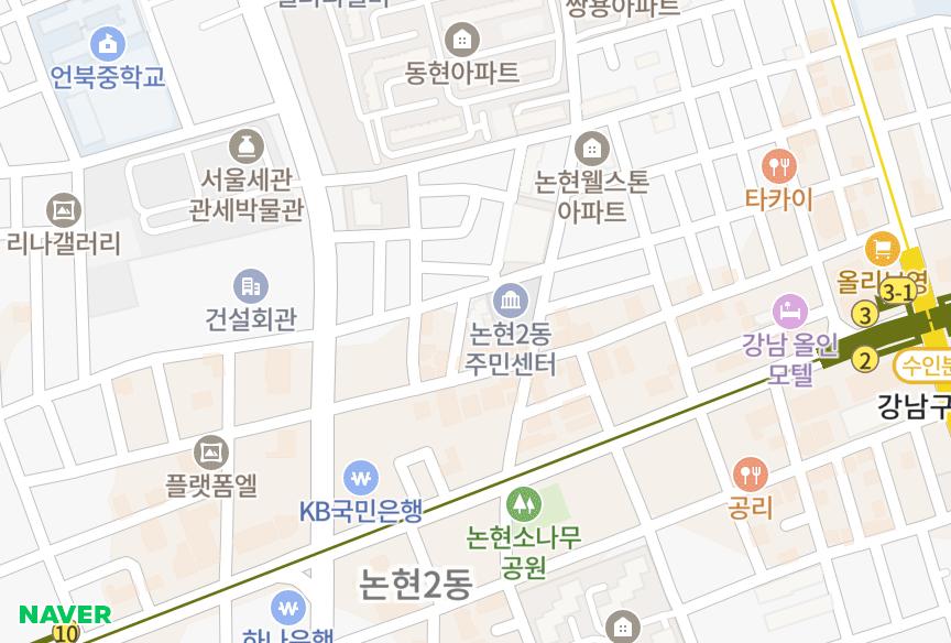 서울특별시 강남구 논현동 로체샤르캐슬 위치·실거래 시세 지도