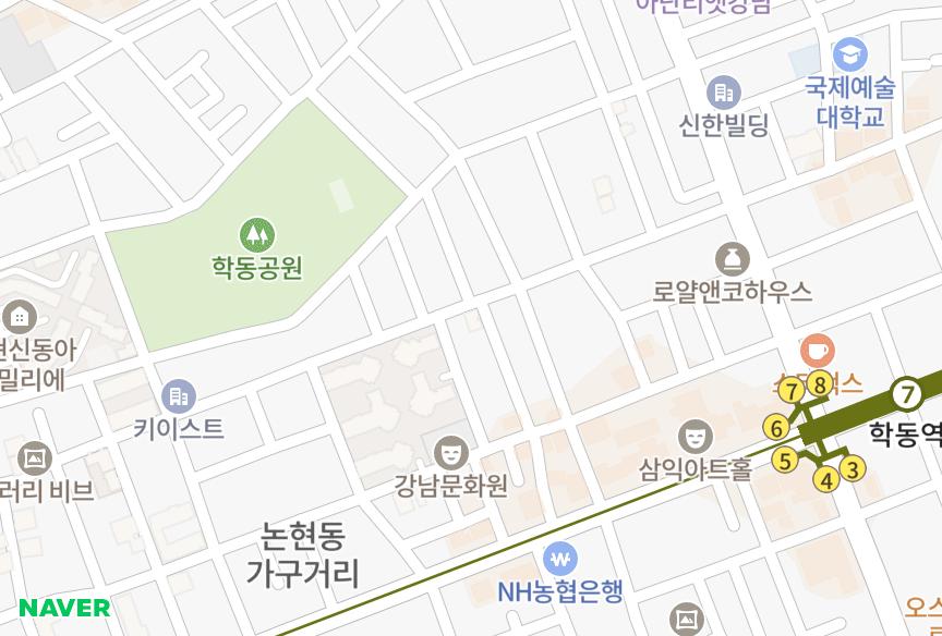 서울특별시 강남구 논현동 비쥬힐 위치·실거래 시세 지도