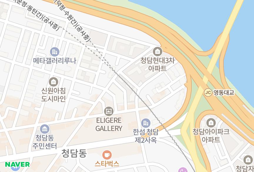 서울특별시 강남구 청담동 상지리츠빌5B 위치·실거래 시세 지도