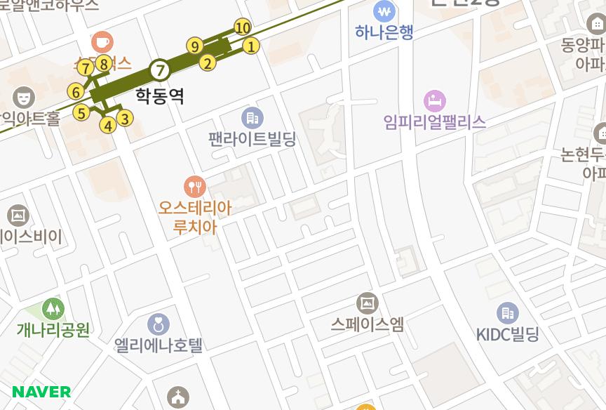서울특별시 강남구 논현동 학동 위치·실거래 시세 지도