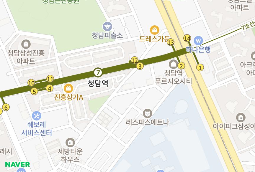 서울특별시 강남구 삼성동 삼성현대삼성동1차 위치·실거래 시세 지도