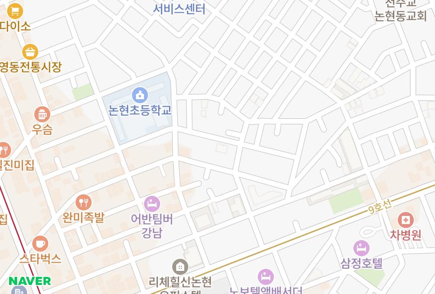 서울특별시 강남구 논현동 우성 위치·실거래 시세 지도