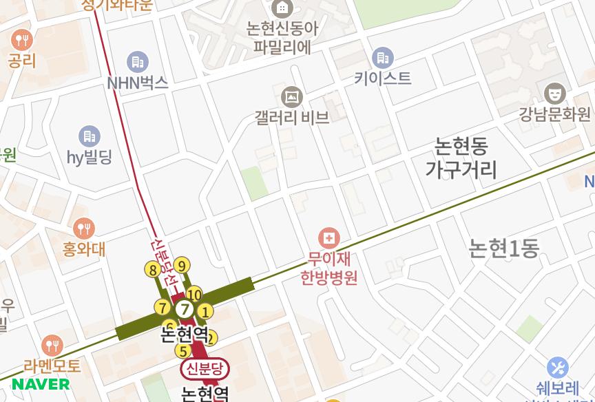 서울특별시 강남구 논현동 힐타워 위치·실거래 시세 지도