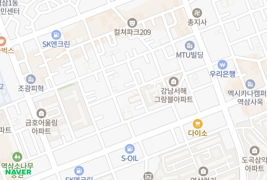 서울특별시 강남구 역삼동 강남한솔 위치·실거래 시세 지도