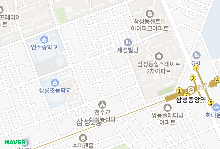 서울특별시 강남구 삼성동 삼성동드림하우스 위치·실거래 시세 지도