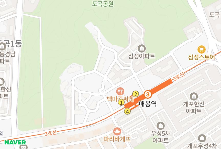서울특별시 강남구 도곡동 도곡현대힐스테이트105동 위치·실거래 시세 지도