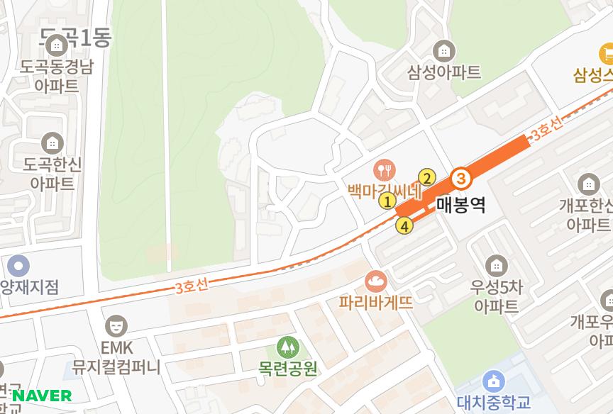 서울특별시 강남구 도곡동 벨라빌 위치·실거래 시세 지도
