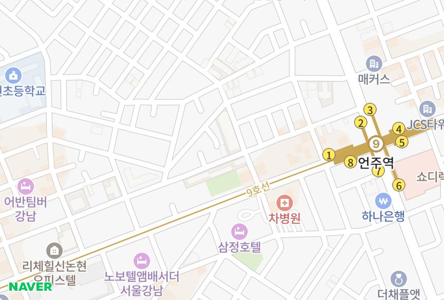 서울특별시 강남구 논현동 이산 위치·실거래 시세 지도