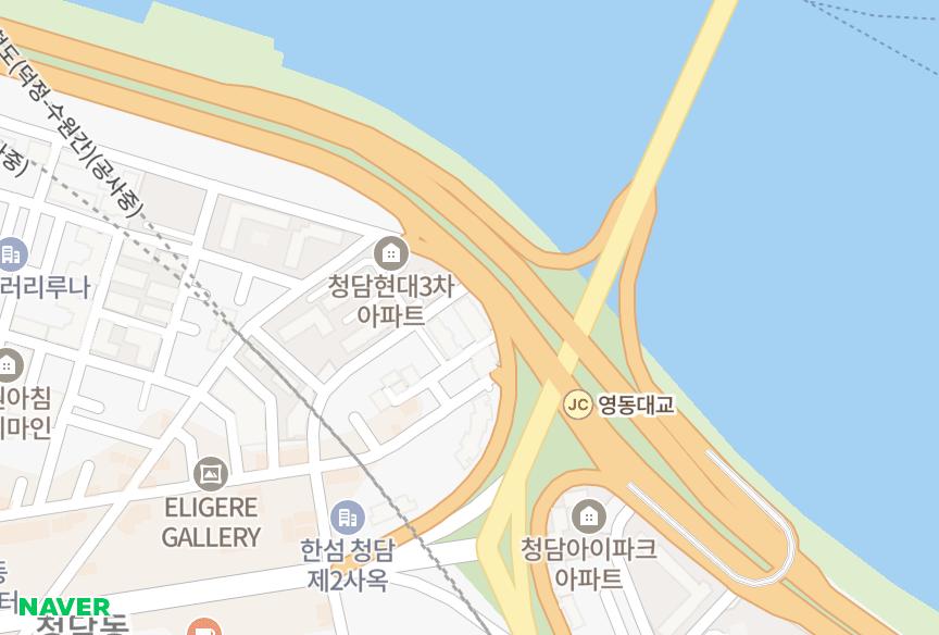서울특별시 강남구 청담동 상지카일룸 위치·실거래 시세 지도